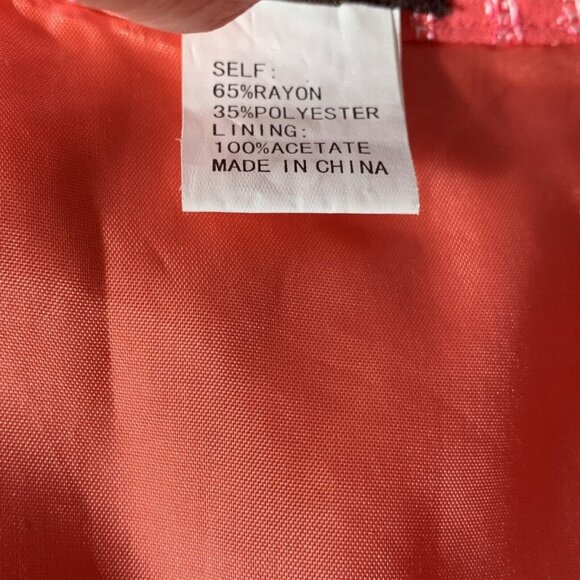 Tocca Coral Pink Floral Textured Pencil Skirt Sz 6 Romantic Feminine Whimsical - Picture 10 of 12